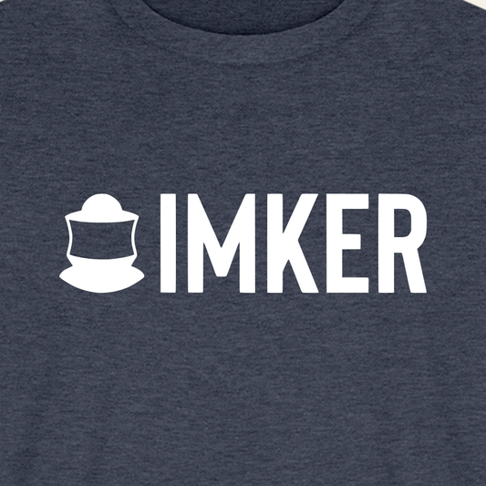 IMKER Code Prime T-Shirt in Jeansblau – Druck im Detail