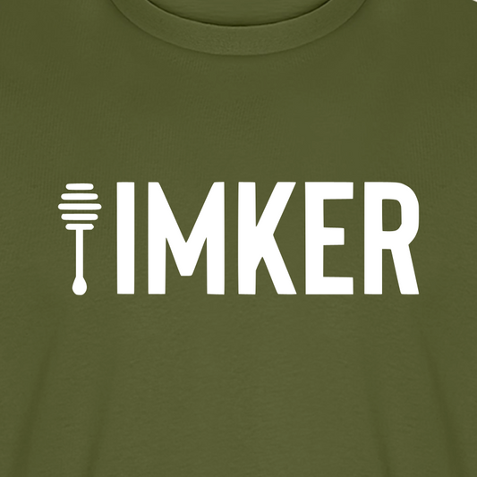 IMKER Honig Prime T-Shirt in Khaki – Druck im Detail
