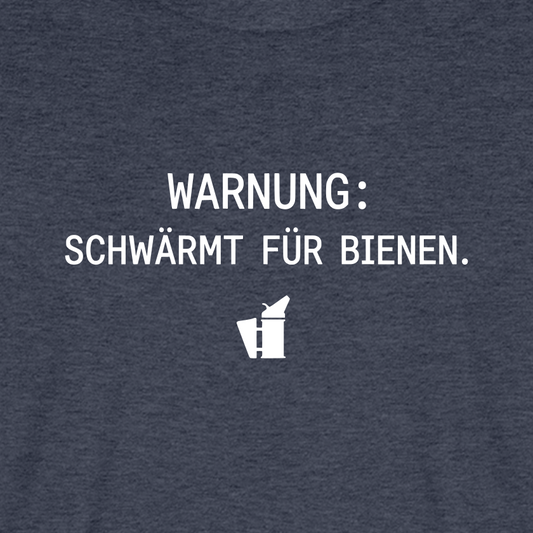 IMKER Smoker Schwärmmodus T-Shirt in Jeansblau – Druck im Detail