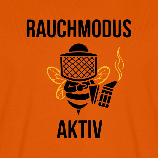 Rauchmodus T-Shirt in Orange – Druck im Detail