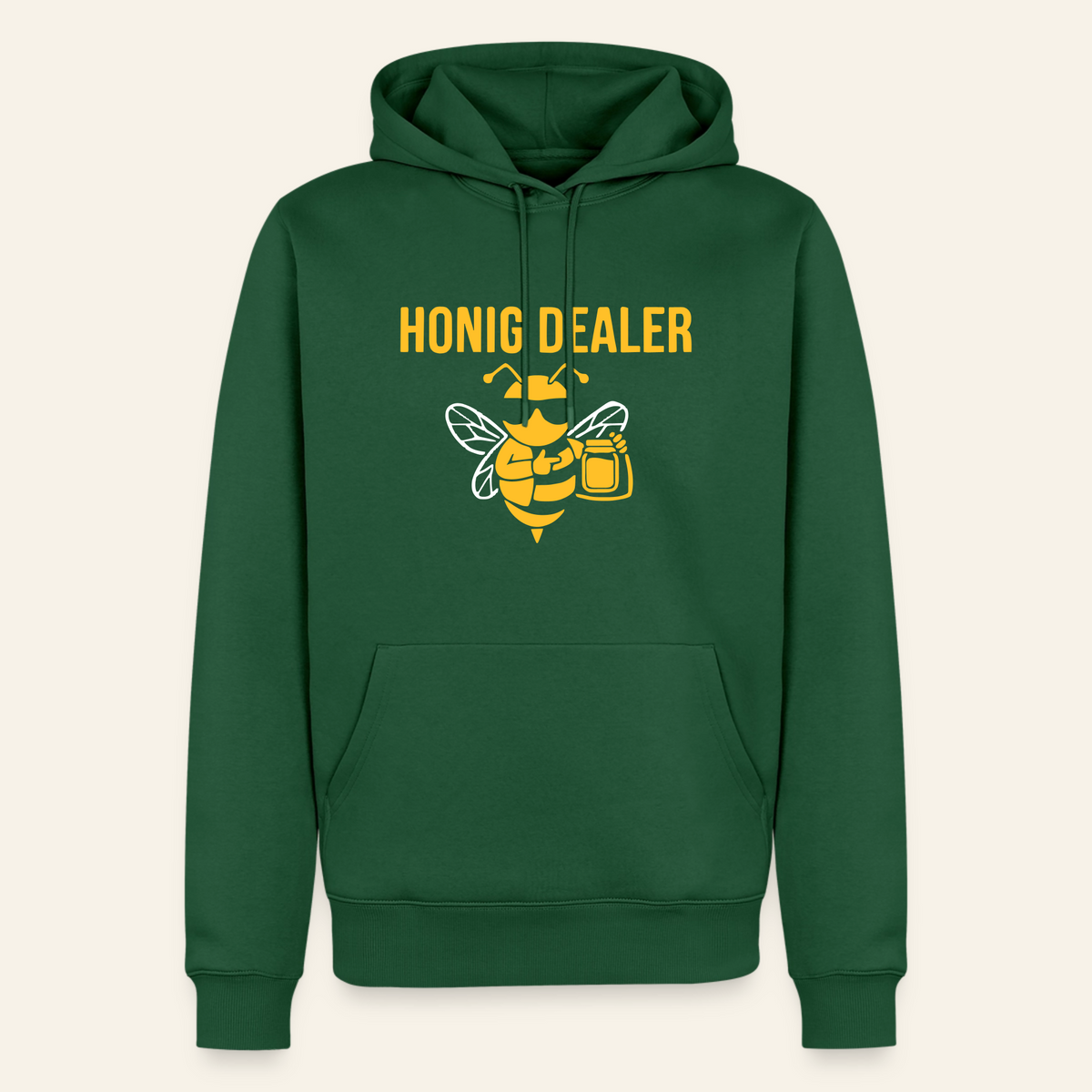 Honig Dealer Hoodie in Flaschengrün – Vorderseite