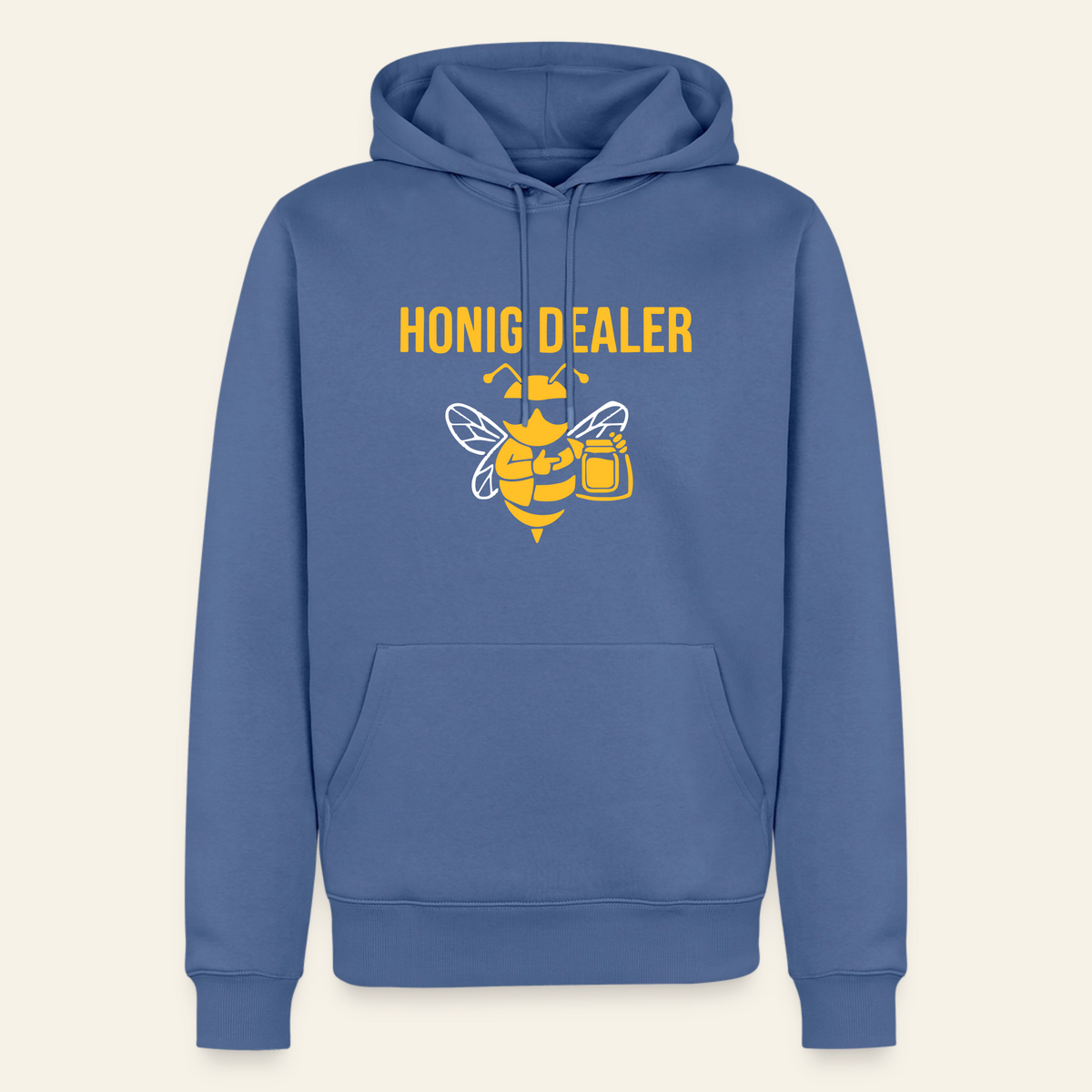 Honig Dealer Hoodie in Steinblau – Vorderseite