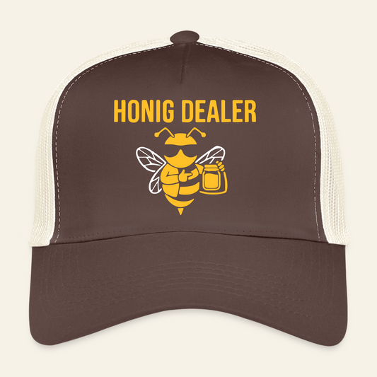 Honig Dealer Trucker-Cap in Braun/Beige – Vorderseite