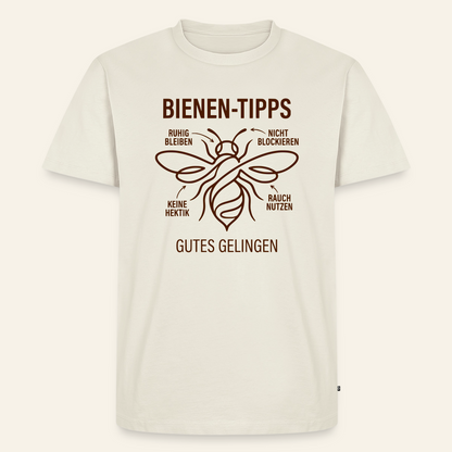 Bienen-Tipps T-Shirt in Naturweiß – Vorderseite