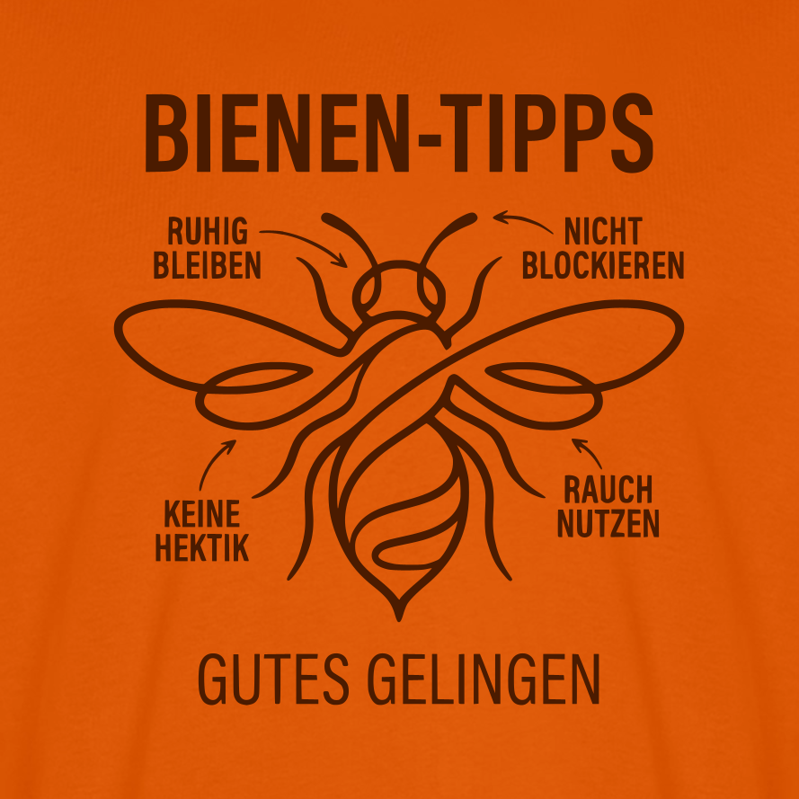 Bienen-Tipps T-Shirt in Orange – Druck im Detail