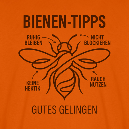 Bienen-Tipps T-Shirt in Orange – Druck im Detail