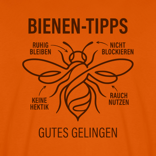 Bienen-Tipps T-Shirt in Orange – Druck im Detail