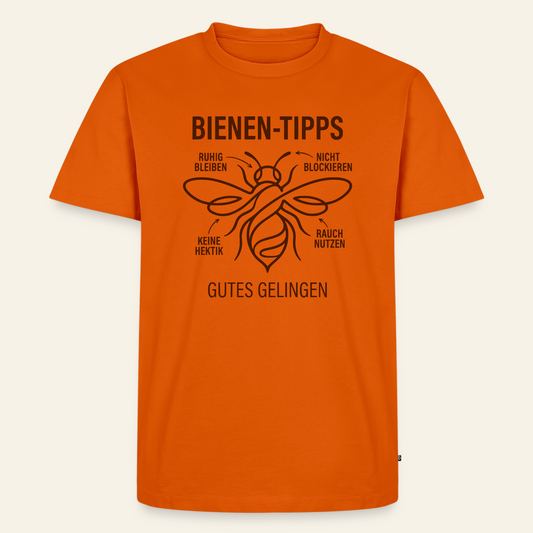 Bienen-Tipps T-Shirt in Orange – Vorderseite
