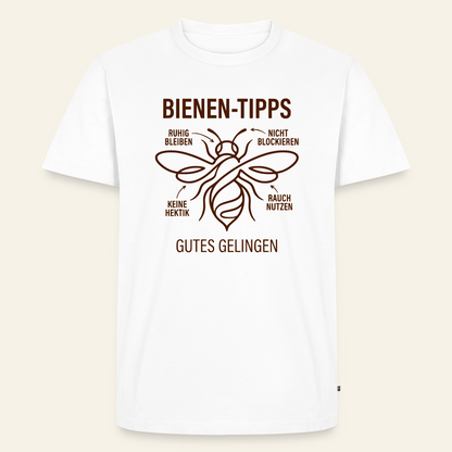 Bienen-Tipps T-Shirt in Weiß – Vorderseite