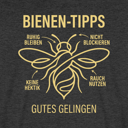 Bienen-Tipps T-Shirt in Anthrazit – Druck im Detail