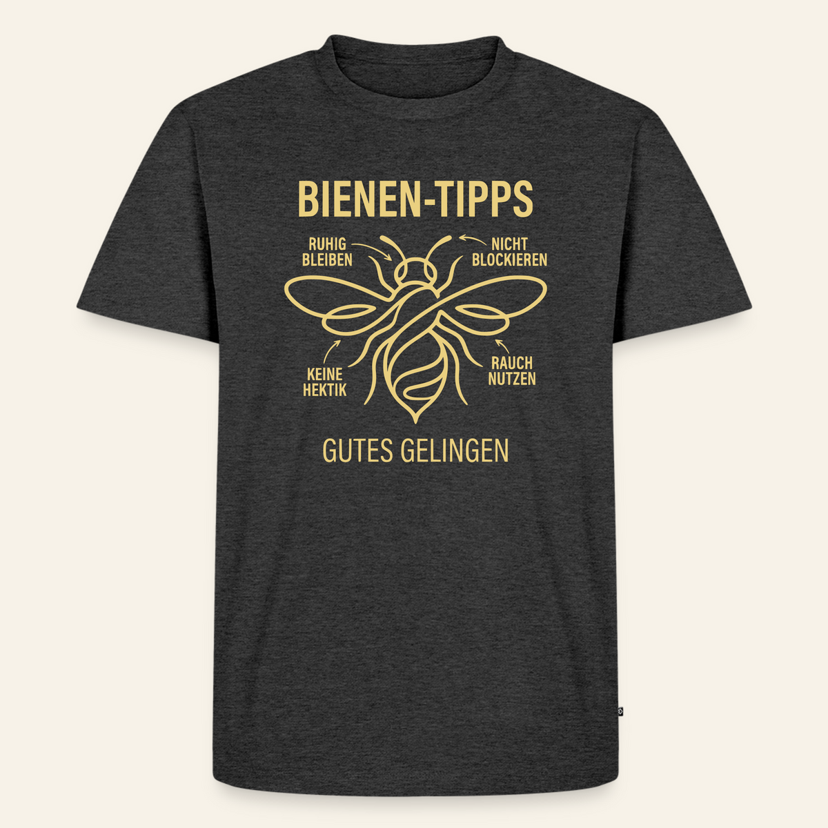 Bienen-Tipps T-Shirt in Anthrazit – Vorderseite