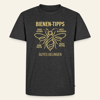 Bienen-Tipps T-Shirt in Anthrazit – Vorderseite