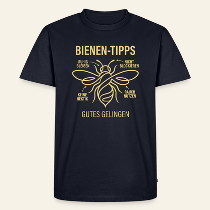 Bienen-Tipps T-Shirt in Dunkelblau – Vorderseite