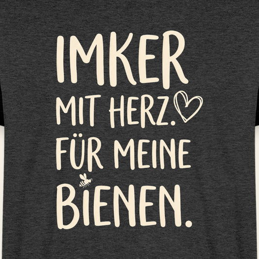 Bienenglück T-Shirt in Anthrazit – Druck im Detail