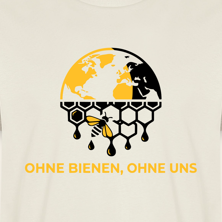 Bienenwelt T-Shirt in Naturweiß – Druck im Detail