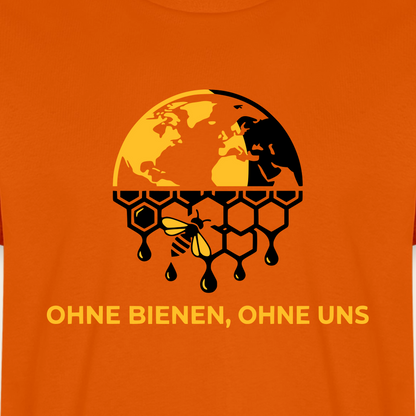 Bienenwelt T-Shirt in Orange – Druck im Detail