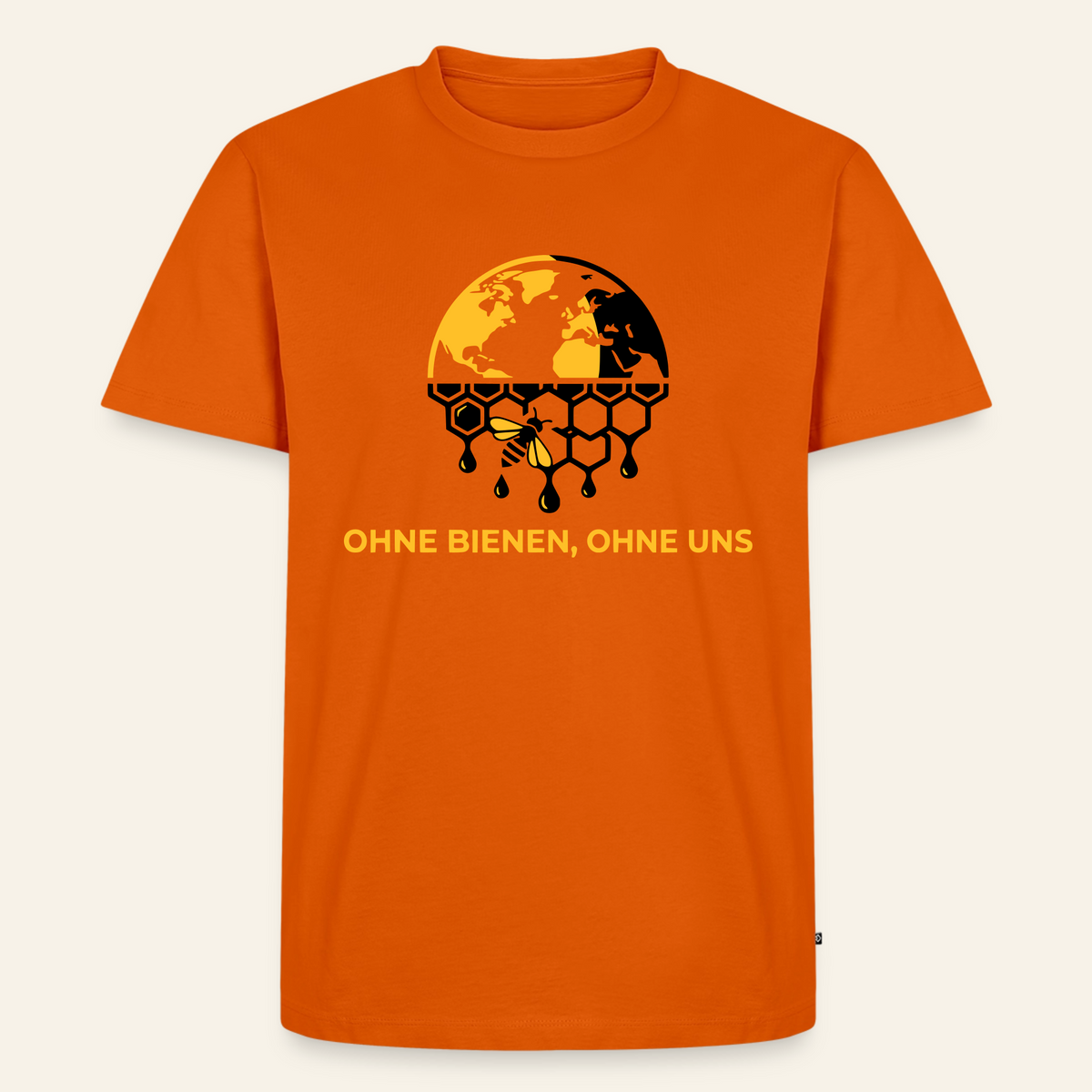 Bienenwelt T-Shirt in Orange – Vorderseite