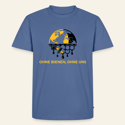 Bienenwelt T-Shirt in Steinblau – Vorderseite