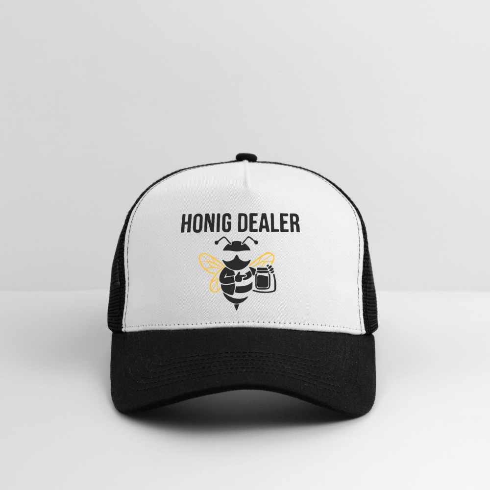 Honig Dealer Trucker-Cap in Weiß/Schwarz – Studioaufnahme