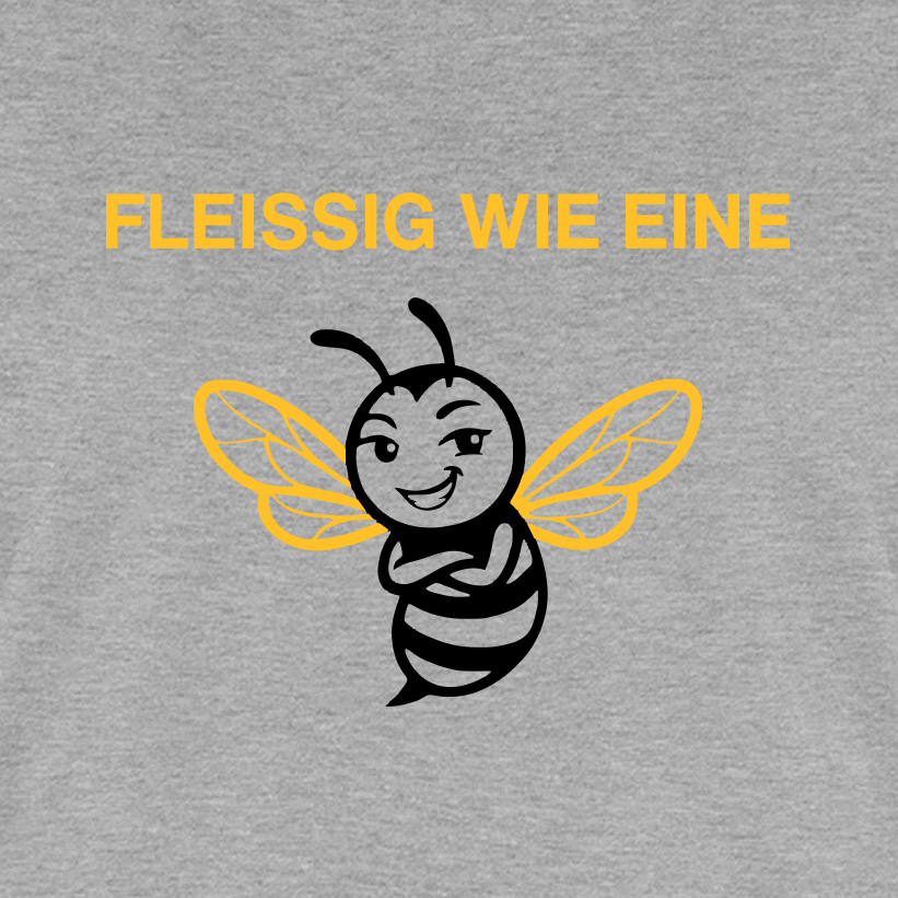 Fleißige Biene T-Shirt in Grau – Druck im Detail