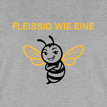 Fleißige Biene T-Shirt in Grau – Druck im Detail