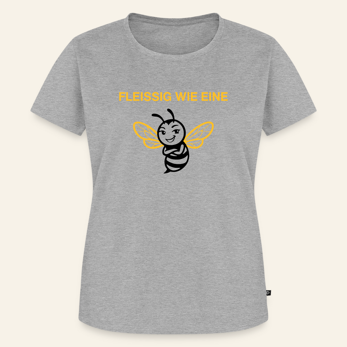 Fleißige Biene T-Shirt in Grau – Vorderseite