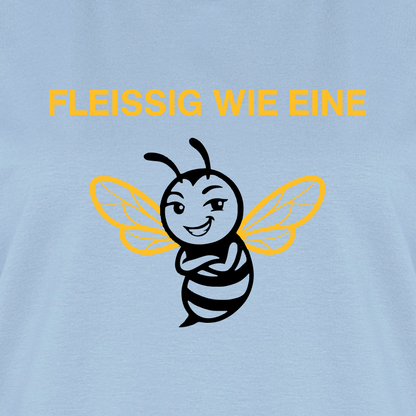 Fleißige Biene T-Shirt in Hellblau – Druck im Detail