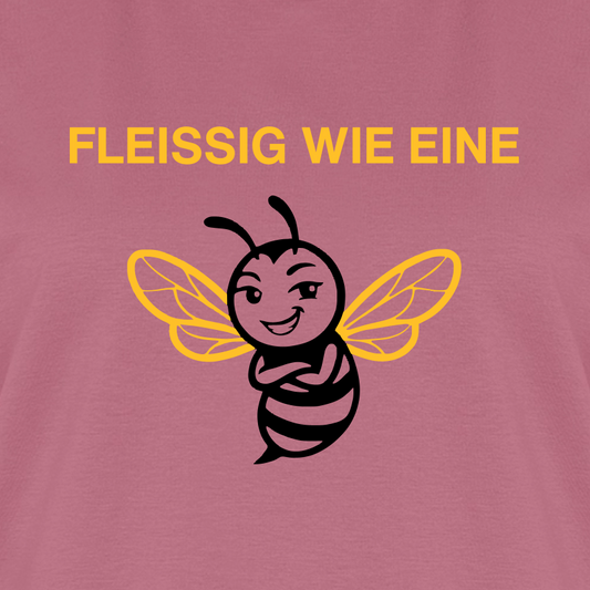 Fleißige Biene T-Shirt in Mauve – Druck im Detail