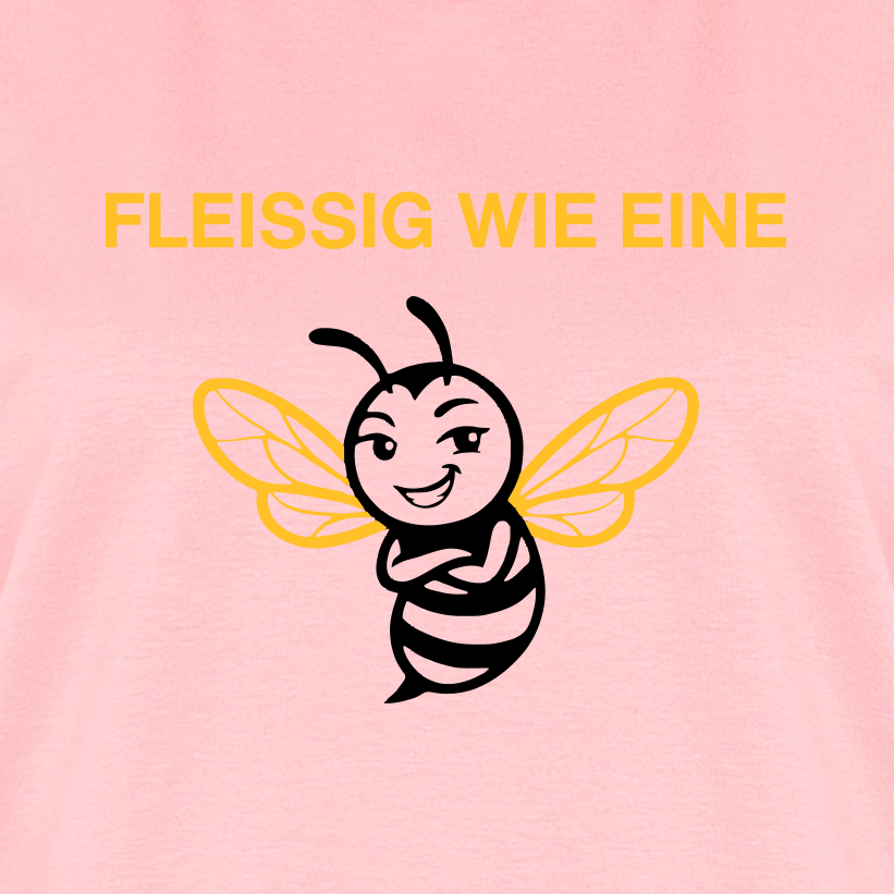 Fleißige Biene T-Shirt in Rosé – Druck im Detail