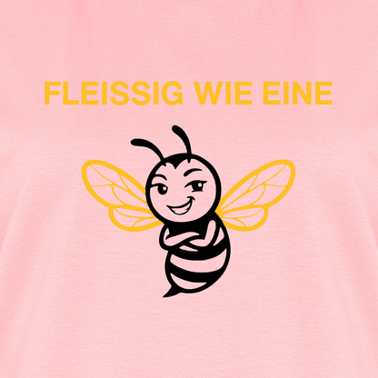 Fleißige Biene T-Shirt in Rosé – Druck im Detail