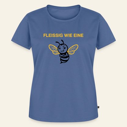 Fleißige Biene T-Shirt in Steinblau – Vorderseite