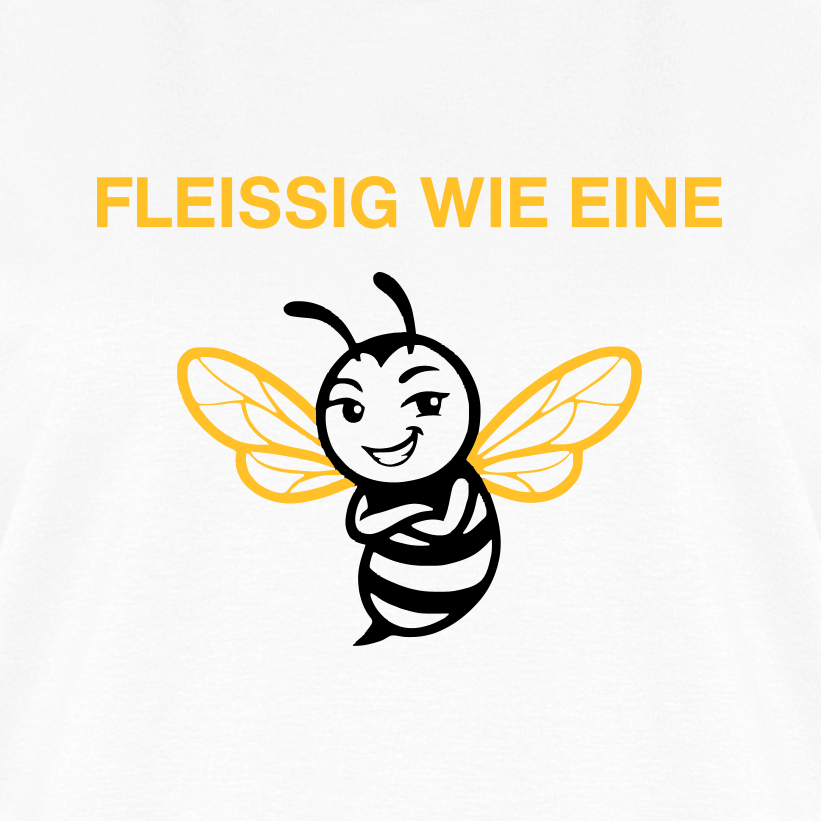 Fleißige Biene T-Shirt in Weiß – Druck im Detail
