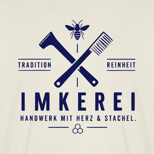 Herz & Stachel T-Shirt in Naturweiß – Druck im Detail
