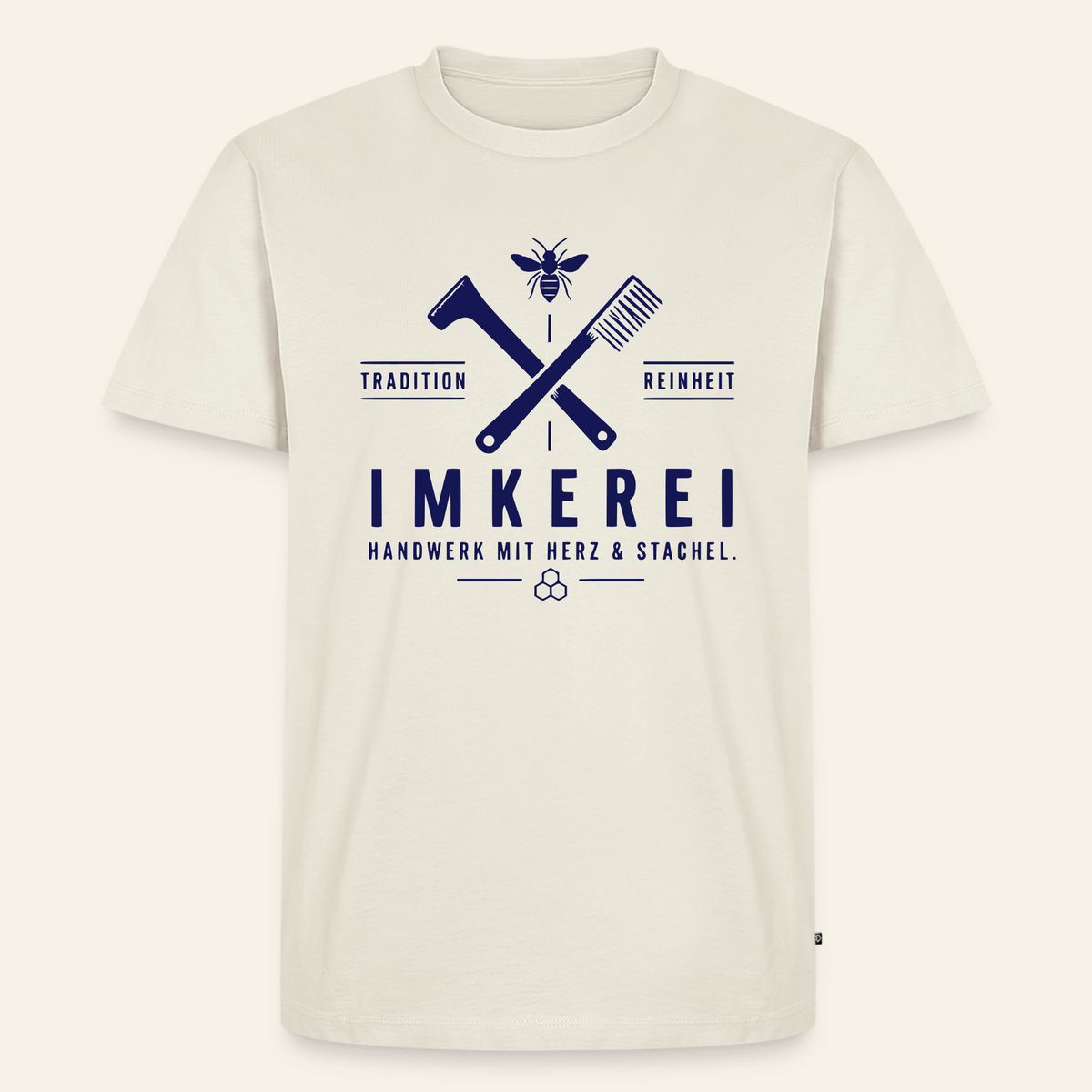 Herz & Stachel T-Shirt in Naturweiß – Vorderseite