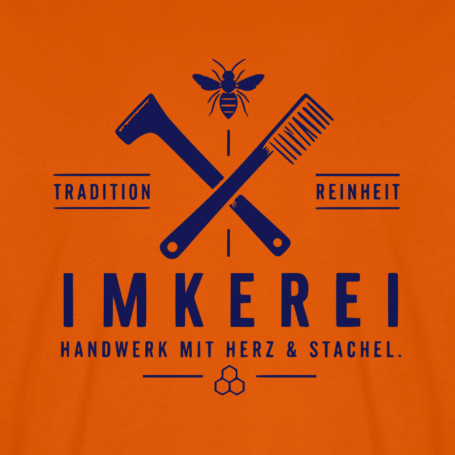 Herz & Stachel T-Shirt in Orange – Druck im Detail