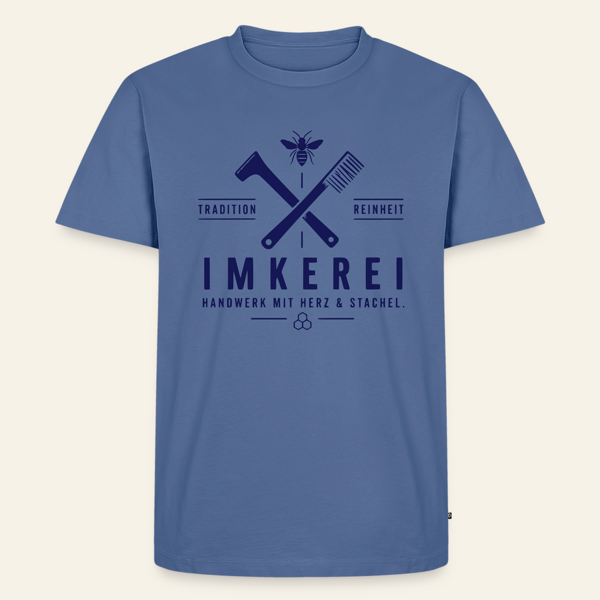 Herz & Stachel T-Shirt in Steinblau – Vorderseite