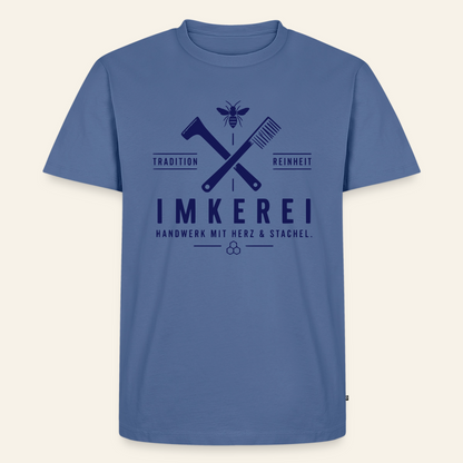 Herz & Stachel T-Shirt in Steinblau – Vorderseite