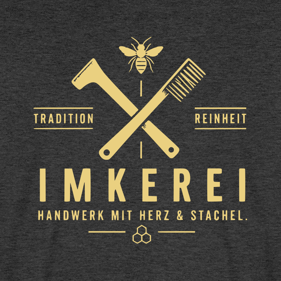 Herz & Stachel T-Shirt in Anthrazit – Druck im Detail