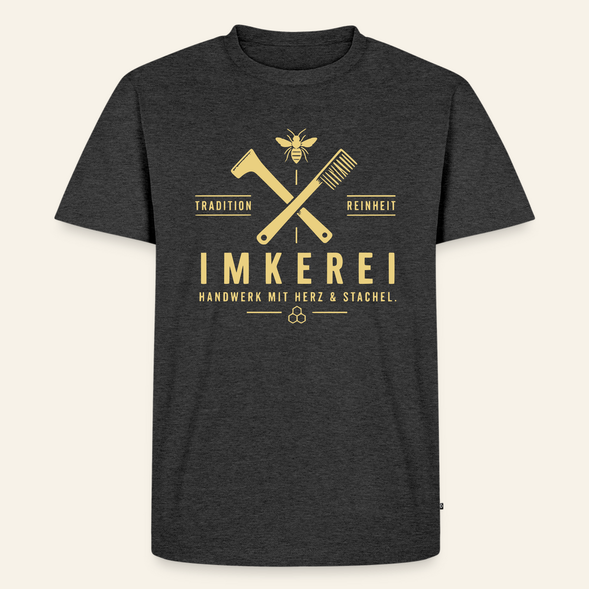Herz & Stachel T-Shirt in Anthrazit – Vorderseite