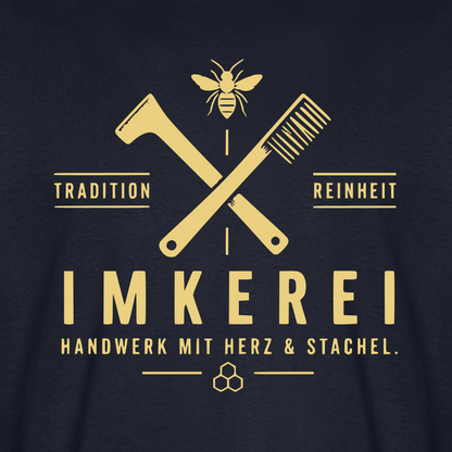 Herz & Stachel T-Shirt in Dunkelblau – Druck im Detail