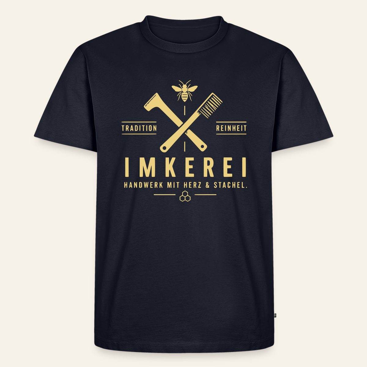 Herz & Stachel T-Shirt in Dunkelblau – Vorderseite