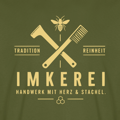 Herz & Stachel T-Shirt in Khaki – Druck im Detail