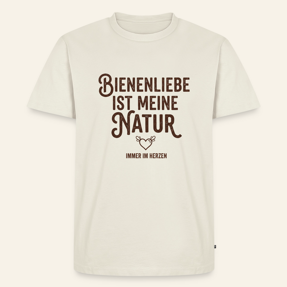 Herzenssache T-Shirt in Naturweiß – Vorderseite