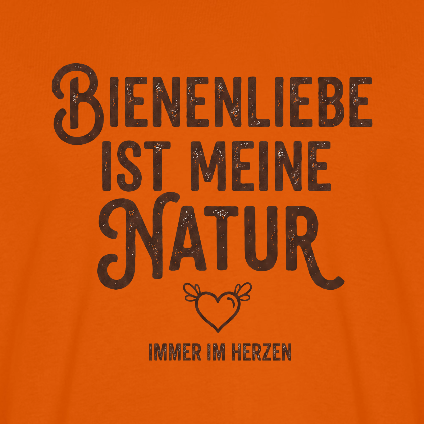 Herzenssache T-Shirt in Orange – Druck im Detail