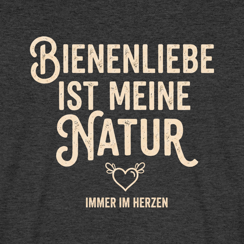 Herzenssache T-Shirt in Anthrazit – Druck im Detail