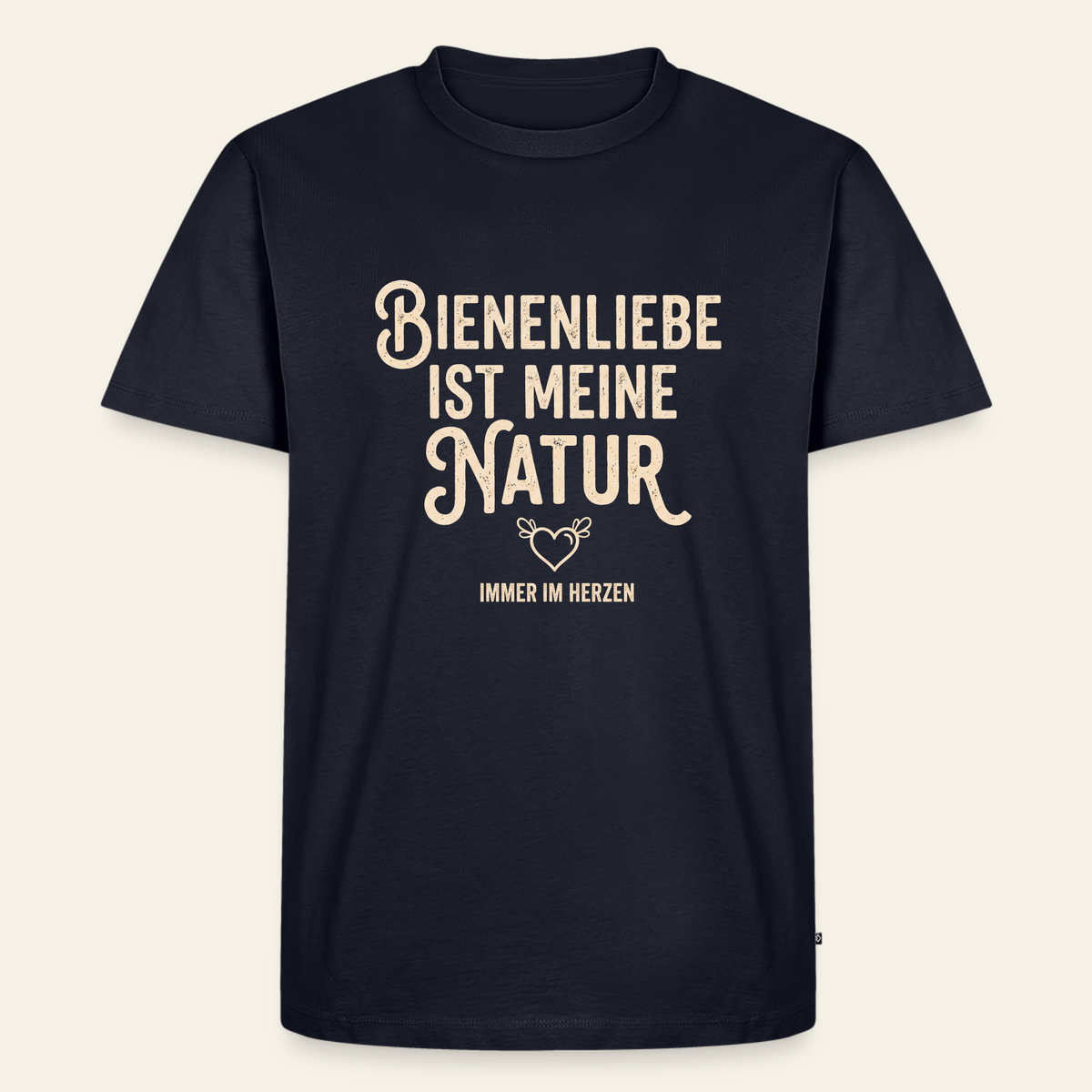 Herzenssache T-Shirt in Dunkelblau – Vorderseite