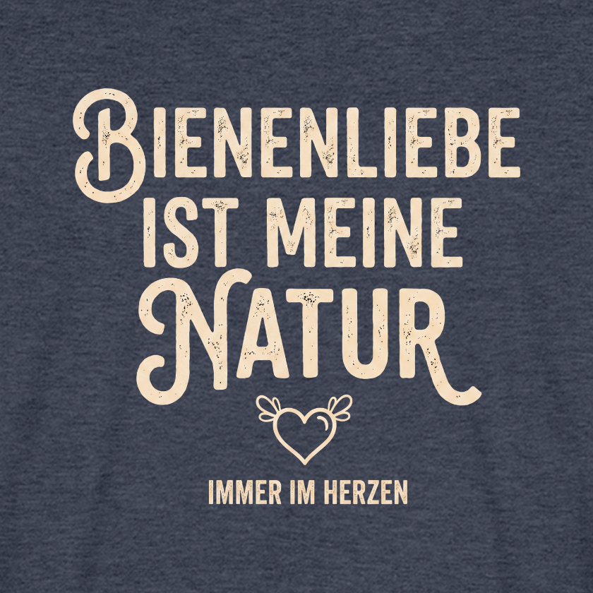 Herzenssache T-Shirt in Jeansblau – Druck im Detail