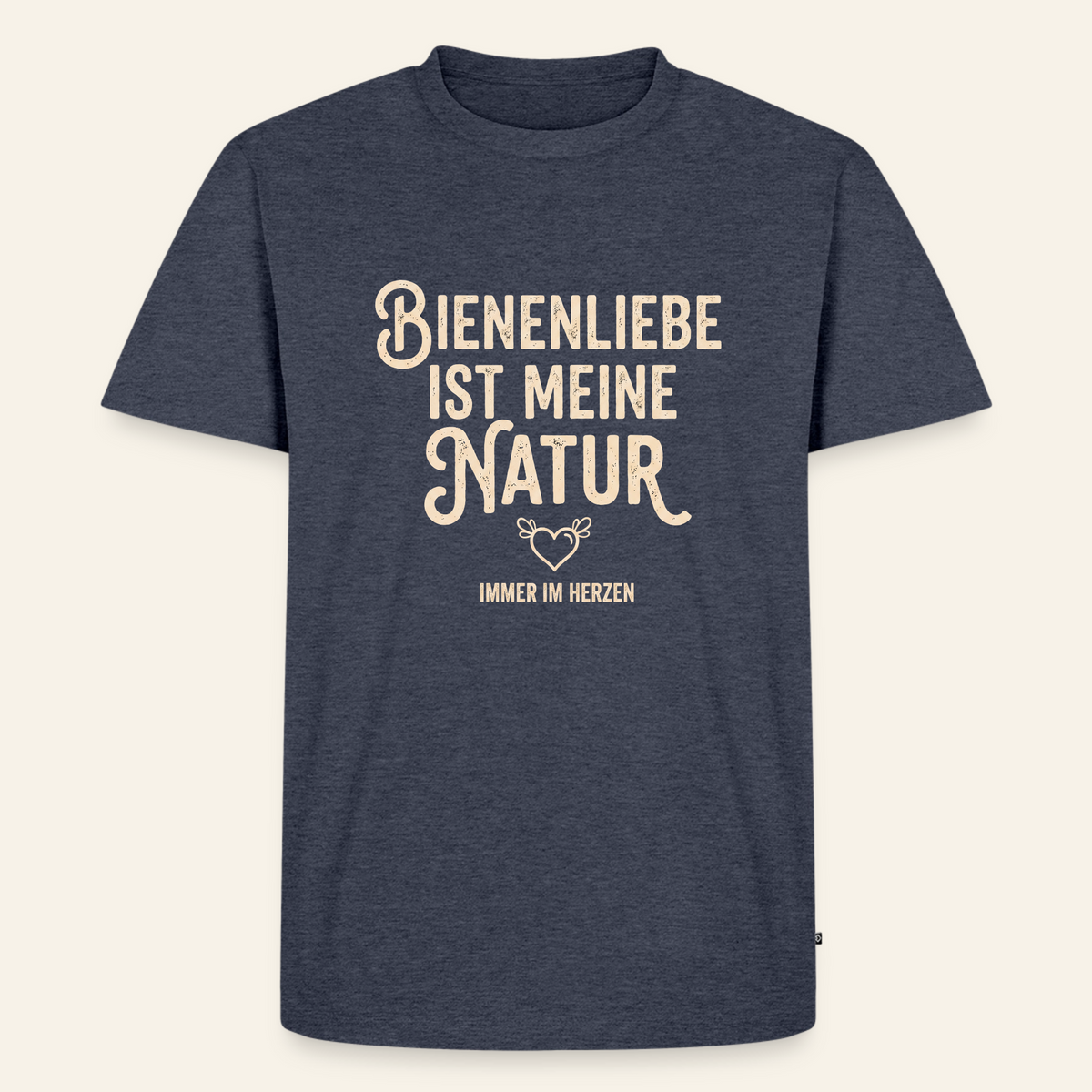 Herzenssache T-Shirt in Jeansblau – Vorderseite