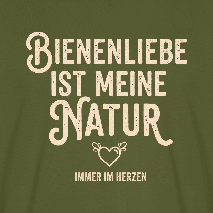 Herzenssache T-Shirt in Khaki – Druck im Detail