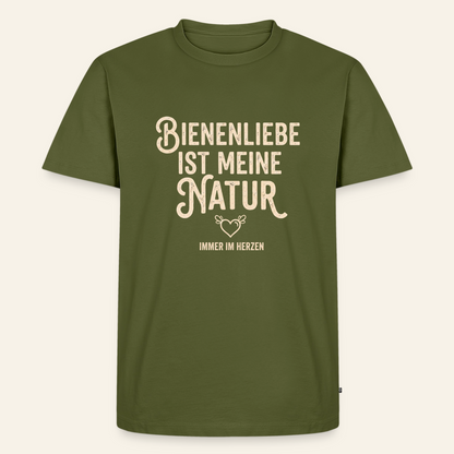 Herzenssache T-Shirt in Khaki – Vorderseite